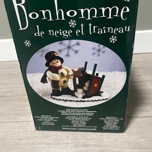 New in Box Adorable Snowman With A Wheelbarrow Full Of Snowballs - Picture 4 of 8